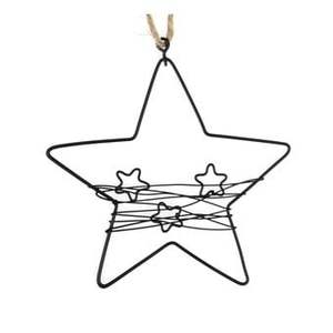 <b>Star</b> Shape Iron Wire Back Finished <b>Hanging</b> Ornament Perfect for Christmas Home Holiday Festive Decor - Product Image 1