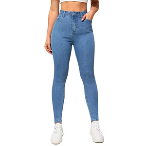 Premium Women's Plus Size High Waist Stretchy Breathable Denim <b>Jeans</b> Wide Leg Sexy Casual Stylish Embroidery Summer Waterproof - Product Image 5