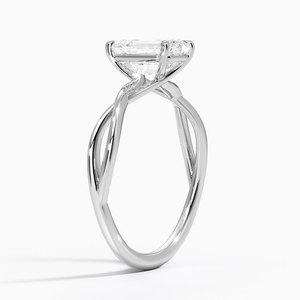 BOJ <b>Ring</b> 014 Emerald Cut 925 <b>Silver</b> Ayla Twist <b>Solitaire</b> <b>Ring</b> Engagement <b>Ring</b> GRA Certified 2ct D Color VVS1 Moissanite <b>Ring</b> - Product Image 2