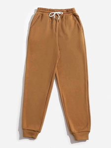 Women's <b>Trousers</b> <b>Harem</b> Pants Elastic Waist Full Length Casual Knitted 100% Cotton Solid Color Autumn Style Regular Fit <b>Trouser</b> - Product Image 6
