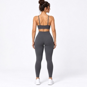 Nouvel ensemble de yoga 2024 pour femmes : tenue de sport et fitness à manches courtes et longues, taille haute - Product Image 2