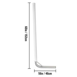 Guide de remorque de bateau en acier de 60 po (2 pièces) avec protections de tube en PVC blanc, accessoires de montage complets inclus - Product Image 3