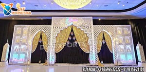 Classy & Chic Theme Engagement Stage <b>Panel</b> Decor Grand Palace Theme Wedding Stage <b>Mirror</b> Frames Rajasthani Jharokha Style <b>Mirror</b> - Product Image 2