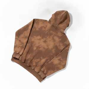 Oversized <b>Brown</b> <b>Tie</b>-Dye Cotton Hoodie Men Casual French Terry Pullover Sweatshirt with Front Pocket Winter Wear Fit - Product Image 4