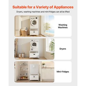 Piedistallo per Lavatrice con Capacità di Carico di 317 Kg, Altezza 58 cm, 74 x 74 cm, con Vassoio Estraibile e Spazio di Stoccaggio - Product Image 2