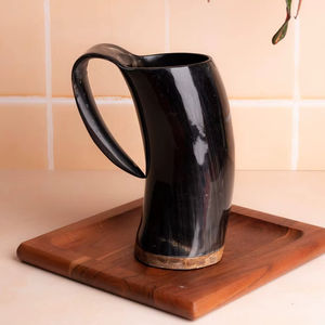 Taza de Cuerno de Búfalo Hecha a Mano, Taza Vikinga Ecológica de Cuerno de Buey para Beber Cerveza, Tazas de Café de Cuerno Personalizadas, Precios Más Bajos de la India - Product Image 1