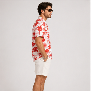 Chemises Hawaïennes Personnalisées en Gros pour Hommes – Coupe Ample, Boutonnées, Imprimées Tropicales, Manches Courtes – Tenue Décontractée Estivale pour la Plage - Product Image 2