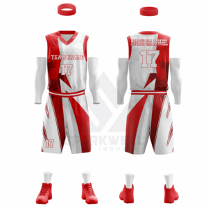Custom Basketball Uniform Set <b>Light</b> Blue V-<b>Neck</b> Sleeveless Moisture Wicking 100% Polyester Unisex Adult Sportswear - Product Image 4
