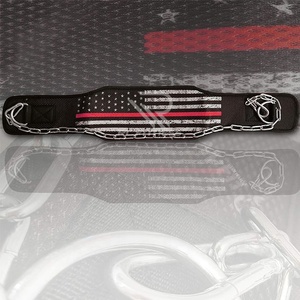 Ceinture d'entraînement de musculation en acier inoxydable avec logo personnalisé, ceinture de dips en EVA avec boucle de sécurité et chaîne, matériau en caoutchouc ABS - Product Image 2