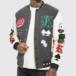 แจ็คเก็ตเบสบอลวิทยาลัยและมหาวิทยาลัยแบบออนไลน์ขายดี ดีไซน์สวยงาม น้ำหนักเบา ปักลายตัวอักษร สำหรับผู้ชาย - Product Image 4