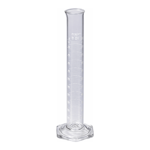กระบอกตวงแก้วแบบมีสเกลสองหน่วย PYREX Class A สำหรับการวัดของเหลวในห้องปฏิบัติการ - Product Image 3