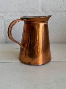 Vintage Copper Pitcher With Handle <b>Large</b> Capacity Drinkware For Dining - Product Image 1
