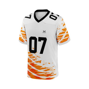 Custom Team Name Plus Size Men's American Football Jersey Short Sleeve 100% Polyester Mesh Digital Print Moisture Wicking Jersey - Product Image 4
