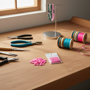 Perline in argilla polimerica Ilan, dischetti 6x1 mm, colore rosa, per la creazione di gioielli - Product Image 2