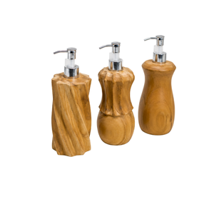 Ensemble de lavage des mains en teck de luxe ARTERRA, distributeur de savon liquide moderne, écologique et durable pour la décoration de salle de bain de luxe - Product Image 3