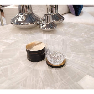 Ensemble de sous-verres en corne écologique raffinés et artisanaux de première qualité pour les hôtels, les restaurants, les bars, les cafés, les maisons, la décoration de table, la protection - Product Image 4