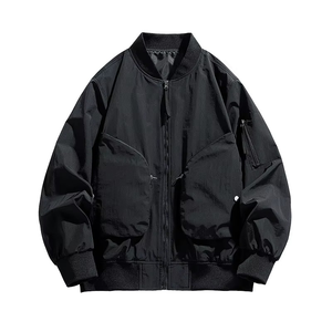 ออกแบบโลโก้ OEM ตามสั่ง เสื้อแจ็คเก็ตบอมเบอร์ MA-1 ไนลอน 100% บุด้วยผ้าฝ้าย ปักลาย ซิป แจ็คเก็ตทำงานลำลองสำหรับผู้ชาย - Product Image 4