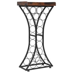 Portabottiglie Moderno da 15 Bottiglie Autoportante, Facile da Montare, con Piano in Legno per Armadietto Liquori o Porta Vini - Product Image 5