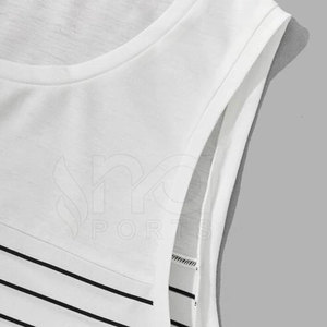 Camiseta deportiva sin mangas con tela que absorbe la humedad para entrenamiento y ejercicio, camiseta informal. - Product Image 3