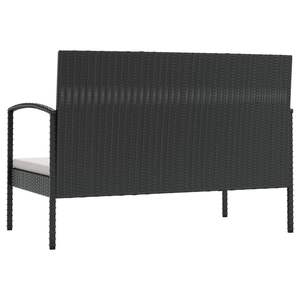 Conjunto de Muebles de Jardín de Ratán PE Negro con Acero con Recubrimiento en Polvo y Vidrio, Muebles de Exterior Premium - Product Image 5