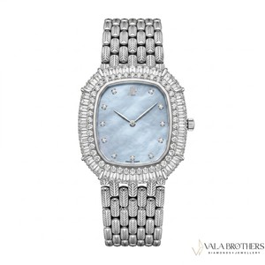 นาฬิกาเพชร AP MOISSANITE ขนาด 30 มม. สายสแตนเลส สตีล อะนาล็อก ควอตซ์ ดีไซน์หรูหรา คริสตัลแซฟไฟร์ ตัวล็อคแบบ Deployment Clasp - Product Image 2