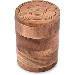 Contenedor Utilitario Ecológico Hecho a Mano de Madera de Mango, Tarro de Almacenamiento de Madera con Impresión Esmaltada, Botellas y Frascos - Product Image 1