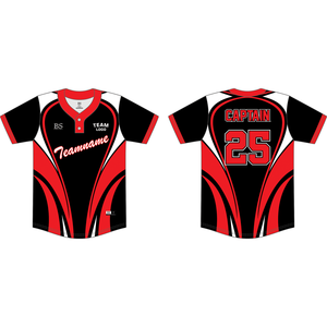 Camiseta de Béisbol Personalizada para Hombre, Manga Corta, Cierre de Botones, Tela de Malla de Poliéster/Algodón, Impresión por Transferencia de Calor, Secado Rápido - Product Image 1