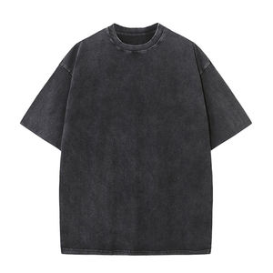 Camiseta de Alta Calidad 100% Algodón Tejido Ecológico para Hombre, Ligera, Lisa, Oversize, con Lavado Ácido, en MOQ Bajo - Product Image 4