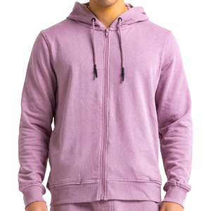 Sudadera con Capucha y Cremallera Completa para Hombre, 100% Algodón, Personalizable, Estilo Urbano, Ecológica, Venta al Por Mayor, OEM ODM - Product Image 1