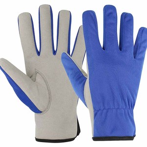 Guantes de Mecánico Amara de Cuero Sintético Duradero, Respaldo Azul de Spandex con Puño Elástico, Guantes de Trabajo Industriales de Alto Rendimiento - Product Image 2