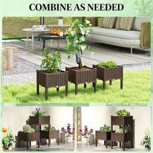 Fioriere Rialzate e Contenitori in Plastica per Fiori, Vasi Resistenti per Giardini Esterni - Product Image 3