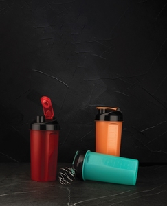 Durable <b>plastic</b> shaker bottle gym protein mixer <b>cup</b> leakproof fitness sports <b>drink</b> container in red orange blue - Product Image 6