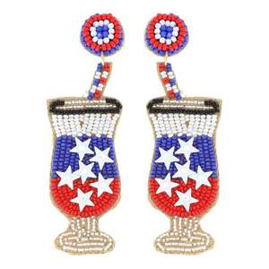 Pendientes de cuentas coloridos y modernos, joyería artesanal llamativa para niñas y mujeres a precio económico. - Product Image 4