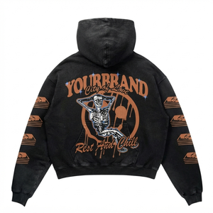เสื้อฮู้ดดี้ผู้ชายแบบสวมหัว ผ้าฝ้ายพรีเมียม 400 GSM สีขาว ทรงโอเวอร์ไซส์ เนื้อนุ่ม เป็นมิตรต่อสิ่งแวดล้อม ป้องกันการเป็นขุย ระบายอากาศได้ดี สกรีนลายแบบ DTF ได้ - Product Image 2