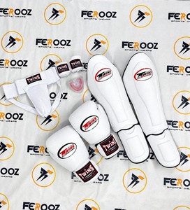 Customized Professional MMA Gloves & Boxing Shin Guards & <b>Groin</b> <b>Protectors</b> Set-High Comfort Leather Customizable Size/Color - Product Image 1