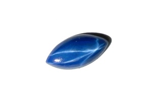 Saphir bleu étoilé marquise 4x8 mm 1 carat, cabochon poli créé en laboratoire, effet étoile à 6 branches, hauteur 3 mm pour la fabrication de bijoux - Product Image 2