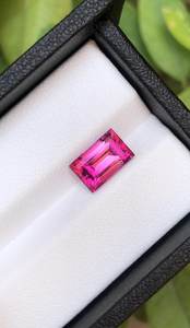 Pierre précieuse naturelle de tourmaline rubellite rose, taille baguette, pierre lâche pour la fabrication de bijoux, bague, pendentif, collier, cristal - Product Image 1