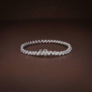 Pulsera de tenis de moissanita con corte marquesa para mujer, de plata de ley 925, regalo de compromiso y propuesta de matrimonio para amantes - Product Image 4
