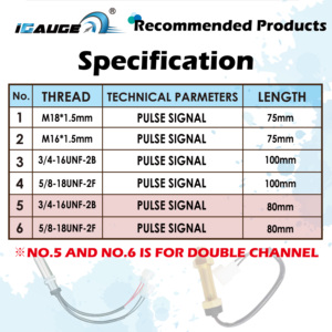 Capteur de vitesse magnétoélectrique M18x1.5mm longueur 75mm capteur de tachymètre de vitesse de rotation étanche IP65 voiture camion Yacht Marine - Product Image 6