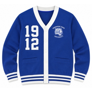 Cardigan universitaire personnalisé pour hommes et femmes, brodé, style baseball, veste boutonnée, fabricant OEM, marque privée - Product Image 1