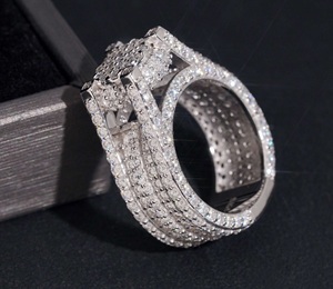 Mens 925 Silver Moissanite <b>Skull</b> <b>Ring</b> Iced Gothic Statement <b>Ring</b> Bold Luxury Biker Fashion Jewellery Gift <b>Ring</b> for Men Style - Product Image 4