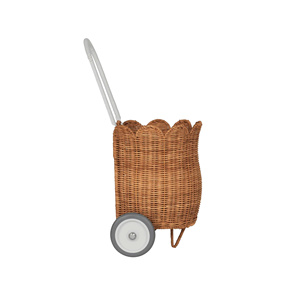 Multi Functional Lightweight Portable Rattan Kids <b>Storage</b> Trolley Spacious Toy Organizer Rolling <b>Cart</b> Versatile Nursery OEM ODM - Product Image 4