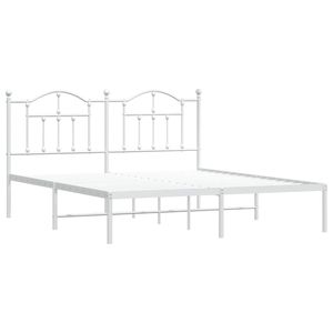 Telaio letto in metallo 72 \ "x83.9 \" bianco con testiera senza materasso - Product Image 4