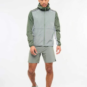 Conjunto Cortavientos para Hombre, Chaqueta y Pantalones Cortos de Poliéster y Nailon, con Cierre, Dos Piezas - Product Image 1