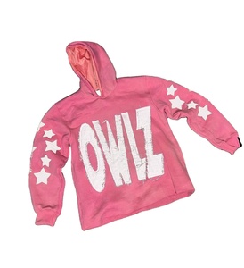 Bouffée imprimé Logo personnalisé hommes Streetwear Vintage déchiré sweat sans cordes lavage à l'acide goutte devrait en détresse à capuche - Product Image 3