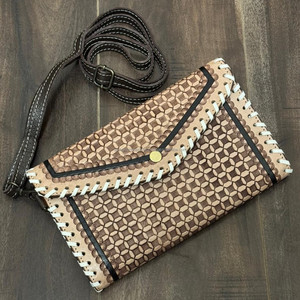 New Arrival Hand Tooled Carving Leather Clutch <b>Phone</b> Case Stylish Multi Uses Western Leather Wallet Women's Multi Uses Clutch - Product Image 3