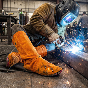 Cowhide Split Industrial Safety Clothing Welding Leg <b>Guard</b> Welder Gaiters CE Certified <b>Fire</b> Resistant Spark Resistance SAFETY - Product Image 5