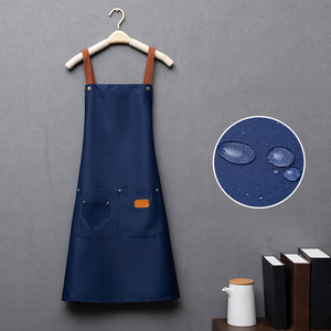 Custom <b>kitchen</b> <b>apron</b> heavy duty polyester with short sleeve and button closure comfortable unisex design for daily work - Product Image 5