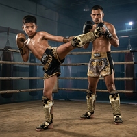 Protège-tibias en cuir véritable avec logo personnalisé pour la boxe, le MMA, le kickboxing – Coussinets de protection pour l'entraînement