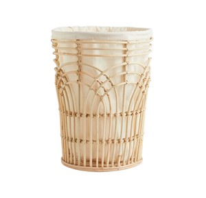 Panier en rotin de style naturel, tissé à la main, avec doublure en lin, conteneur décoratif pour l'organisation et le rangement à la maison - Product Image 1